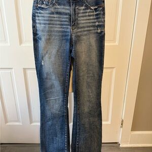 Buckle Black Distressed Flare Jeans